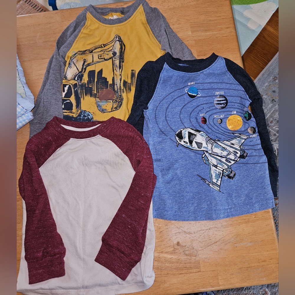 3 Boy's Long Sleeved Shirts- All Shirts are a Size 2T.